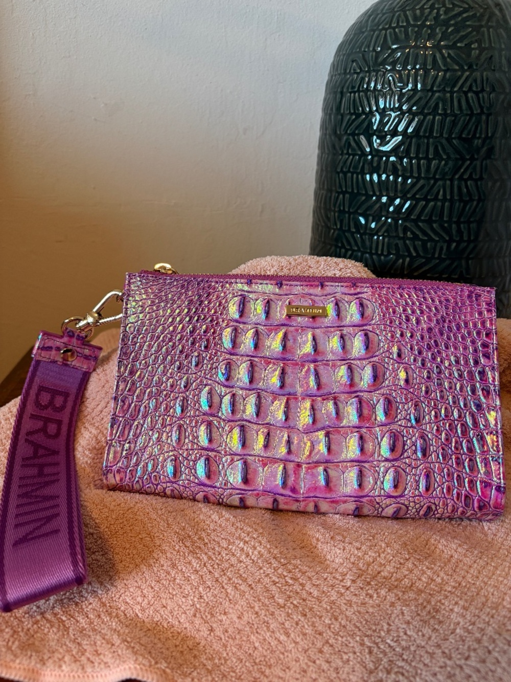 Brahmin Adia Wristlet – Purple Iris Melbourne (Pinky Lavender) - Rare color way